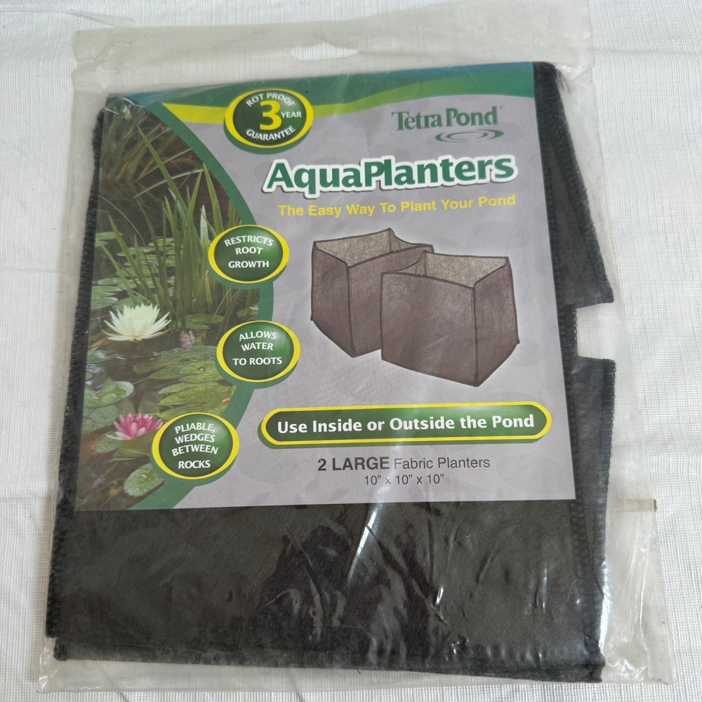 Tetra Pond AquaPlanters 2 Large Fabric Planters 10x10x10 Black 16892